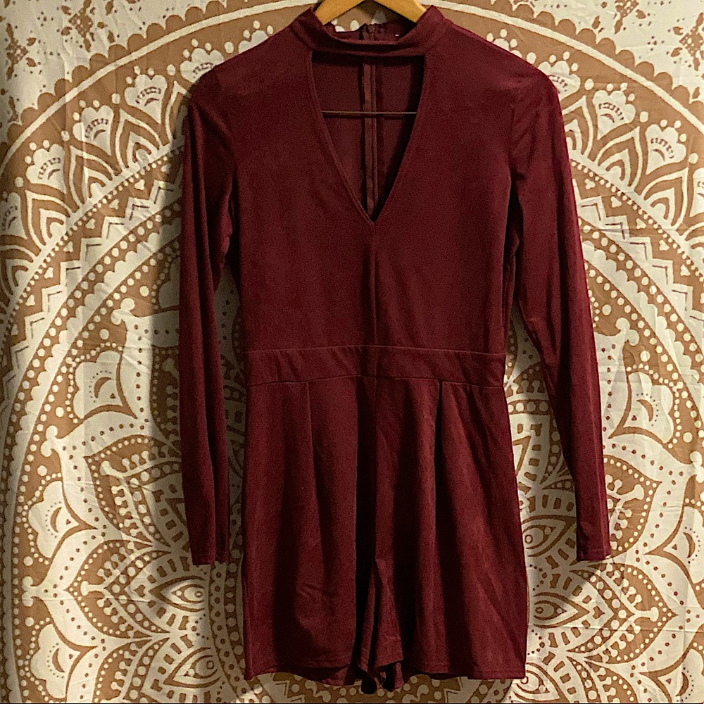 Burgundy suede romper *medium*